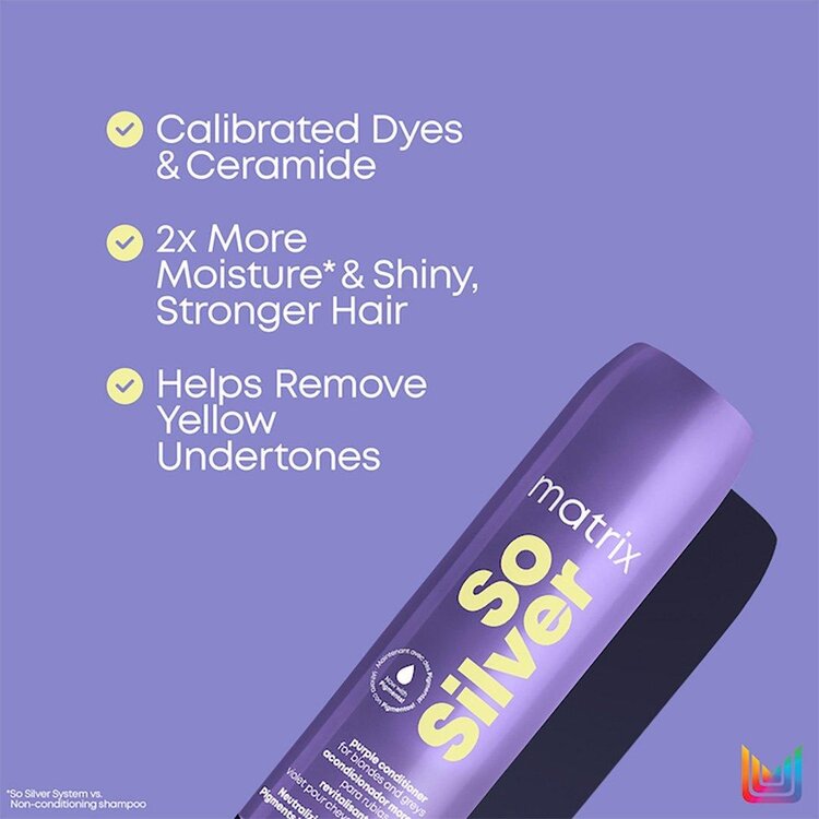 MATRIX So Silver | Purple Conditioner – Brightening Conditioner for Blonde, Silver & Grey Hair