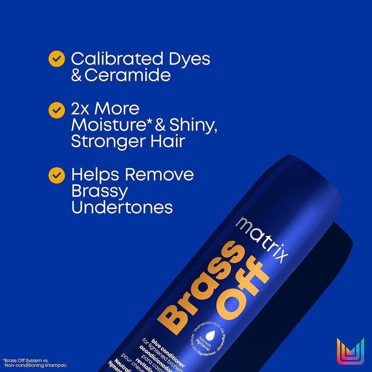 MATRIX Total Results | Brass Off | Blue Conditioner – Hydrating Toning Conditioner for Lightened Brunette & Blonde Hair