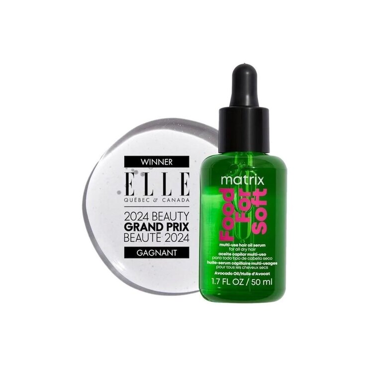 MATRIX Food For Soft | Huile-Sérum Multi-Usages (50ml/1.7oz) – Soin Nourrissant Sans Rinçage à l’Huile d’Avocat