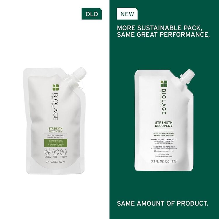 BIOLAGE Professional Hair Spa Biolage | ***Strength Recovery | Deep Treatment Sachet (100 ml / 3.4 oz) – Intensive Strengthening Hair Mask