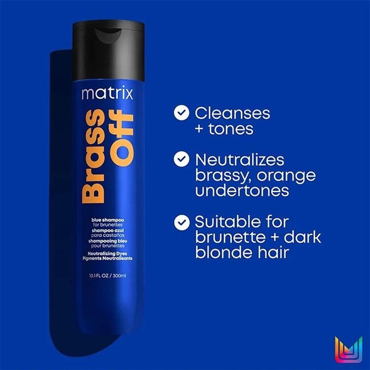 MATRIX Total Results | Brass Off | Shampooing – Shampooing Bleu Déjaunissant pour Cheveux Éclaircis