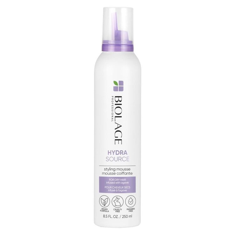 MATRIX Biolage | ***HydraSource | Mousse Coiffante (234 g / 8.25 oz) – Mousse Coiffante Hydratante à Tenue Moyenne
