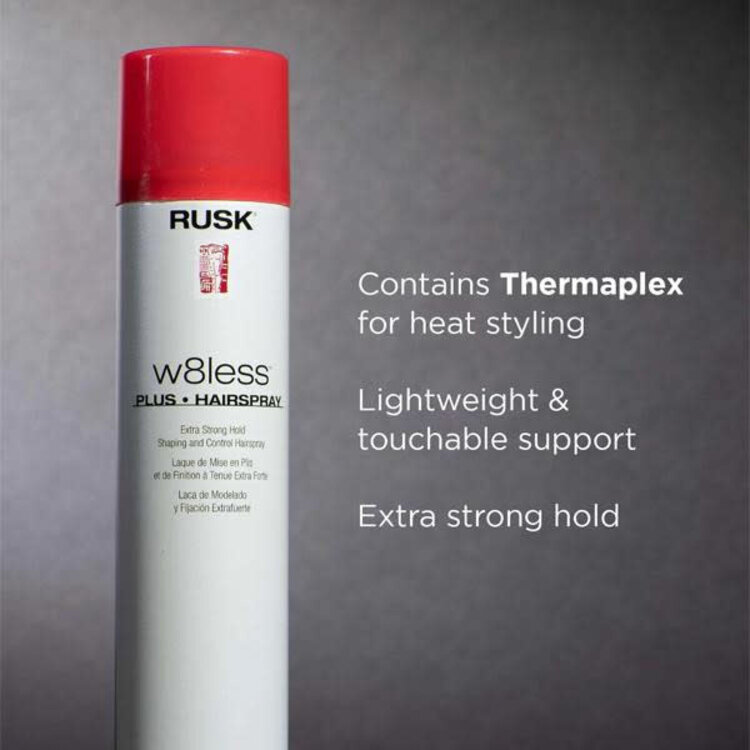 RUSK DESIGNER . W8LESS . PLUS | Hairspray . Laque de Mise en Plis et Finition - Tenue Extra Forte