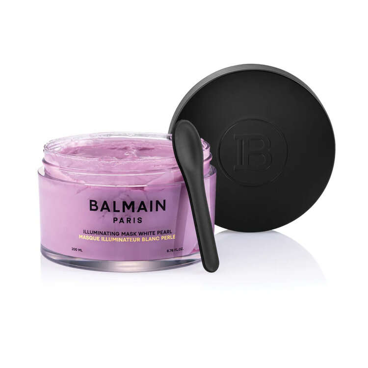 BALMAIN Paris Masque Illuminateur Blanc Perle – Brillance Nacrée et Hydratation pour Cheveux Clairs