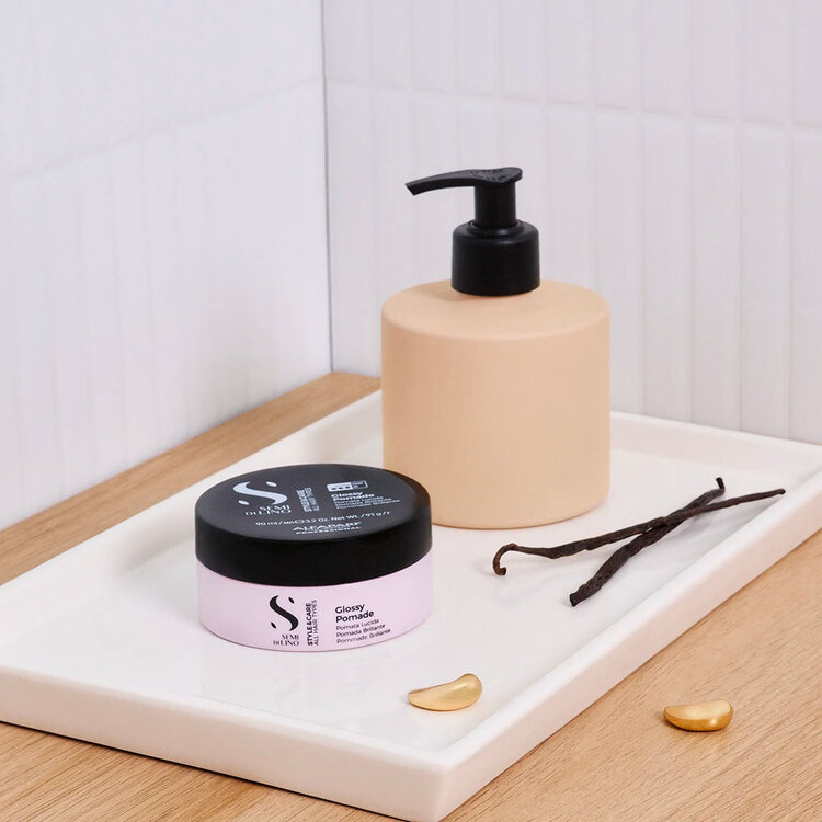 ALFAPARF Milano Semi di Lino | Style & Care | Glossy Pomade (90 ml / 3.04 oz) – Shiny and flexible finish
