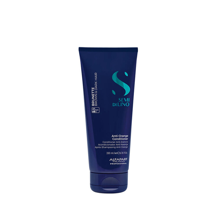 ALFAPARF Milano Semi di Lino | Brunette | Après‑Shampooing Anti‑Orange – Nourrit et neutralise les reflets cuivrés