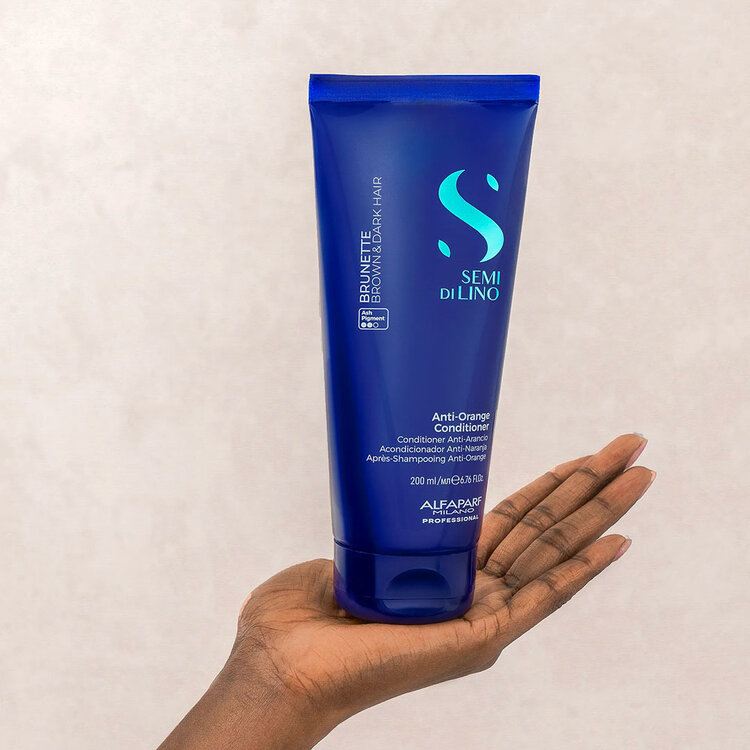 ALFAPARF Milano Semi di Lino | Brunette | Après‑Shampooing Anti‑Orange – Nourrit et neutralise les reflets cuivrés