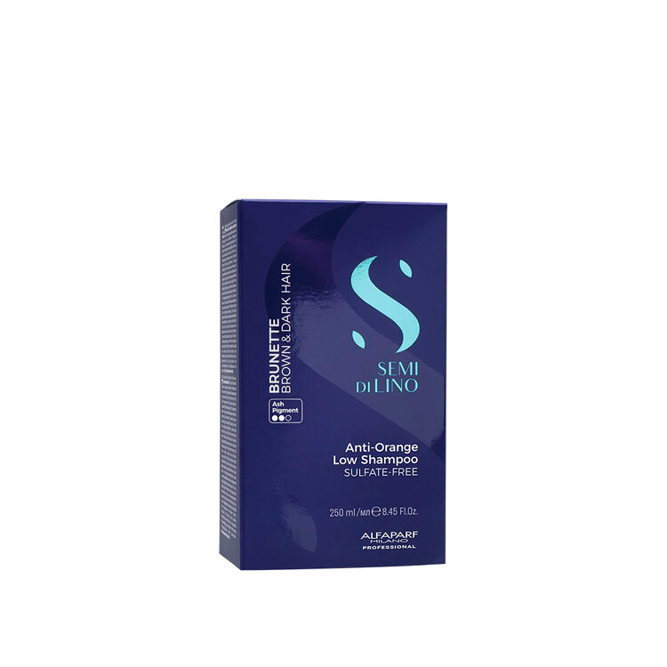 ALFAPARF Milano Semi di Lino | Brunette | Anti‑Orange Low Shampoo – Tones down copper undertones