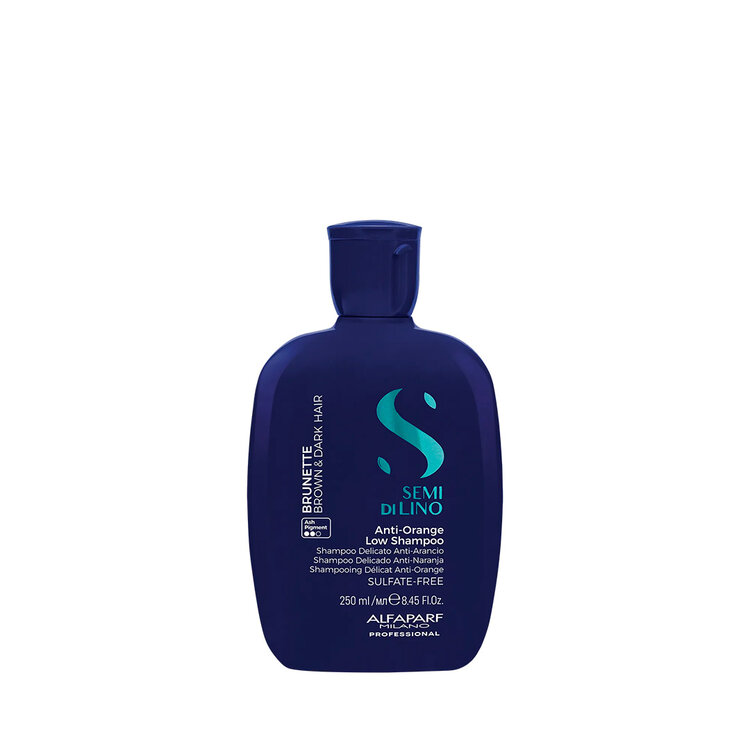 ALFAPARF Milano Semi di Lino | Brunette | Anti‑Orange Low Shampoo – Tones down copper undertones