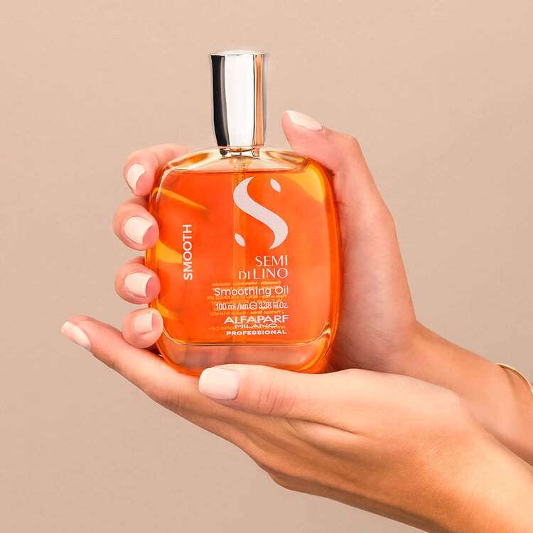 ALFAPARF Milano Semi di Lino | Smooth | Smoothing Oil (100 ml / 3.38 oz) – Silky finish and frizz control