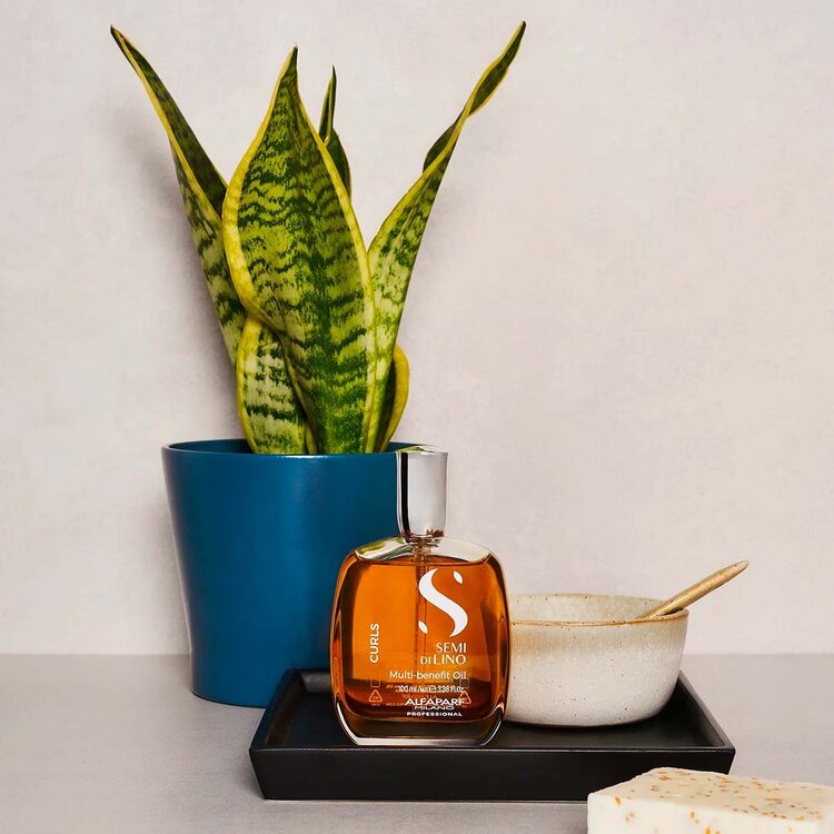 ALFAPARF Milano Semi di Lino | Curls | Multi‑Benefit Oil (100 ml / 3.38 oz) – Huile légère pour nourrir et définir