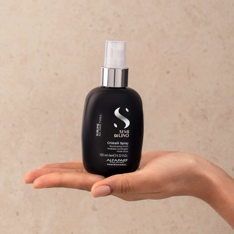 ALFAPARF Milano Semi di Lino | Sublime | Cristalli Spray (125 ml / 4.23 oz) – Instant Shine Spray for All Hair Types with Humidity Defense