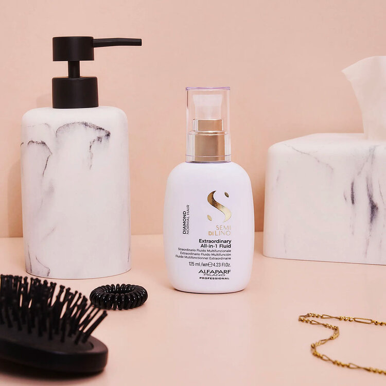 ALFAPARF Milano Semi di Lino | Diamond | Fluide Multifonctionnel Extraordinaire (125 ml / 4.23 oz) – Soin leave-in 10-en-1 pour brillance, démêlage et protection cheveux