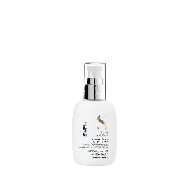 ALFAPARF Milano Semi di Lino | Diamond | Fluide Multifonctionnel Extraordinaire (125 ml / 4.23 oz) – Soin leave-in 10-en-1 pour brillance, démêlage et protection cheveux
