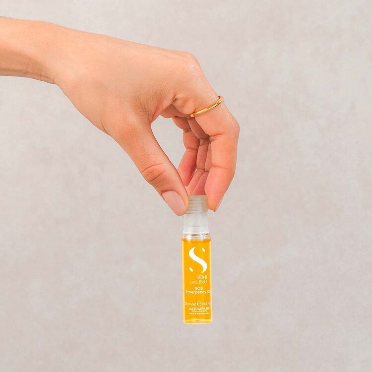 ALFAPARF Milano Semi di Lino | Reconstruction | SOS Emergency Oil (6×13ml / 0.44oz) – Intensive Reconstructing Ampoules for Damaged Hair