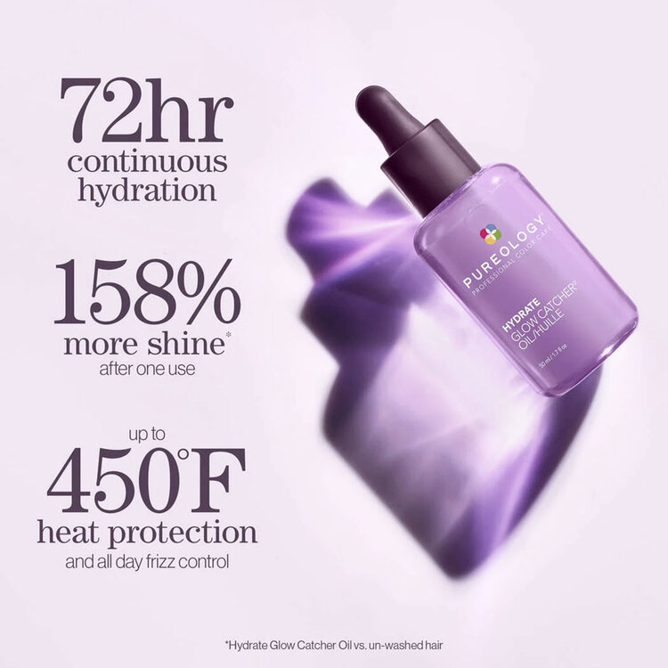 PUREOLOGY Hydrate | Glow Catcher | Oil (50 ml / 1.7 oz) – Radiance and nourishment for dry hair