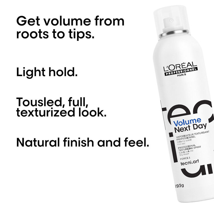 L'ORÉAL PROFESSIONNEL Tecni.Art | Volume Next Day Vaporisateur Texturisant (193 g / 6.8 oz) – Volume instantané et texture seconde journée