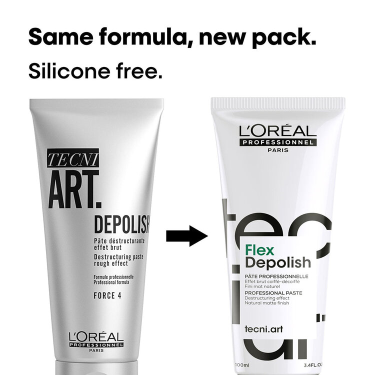 L'ORÉAL PROFESSIONNEL Tecni.Art | Flex Depolish Pâte Effet Brut (100 ml / 3.4 oz) – Finition matte et effet coiffé-décoiffé