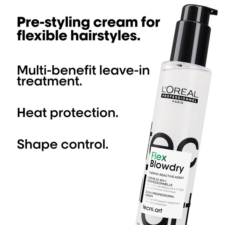 L'ORÉAL PROFESSIONNEL Tecni.Art | Flex Blowdry Crème 10-en-1 (190 ml / 6.8 oz) – Soin thermo-protecteur multifonction