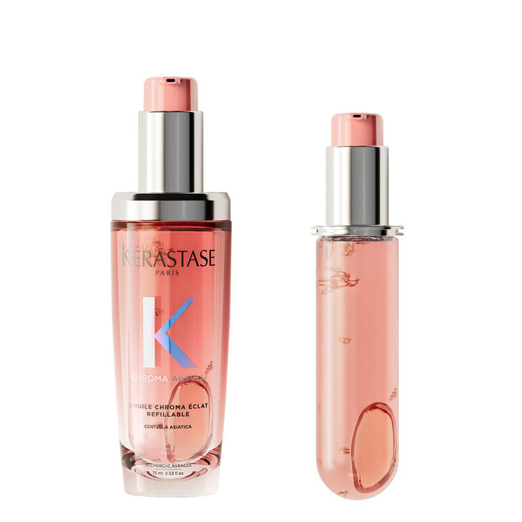 KÉRASTASE Chroma Absolu | Radiance Refillable Oil Duo – Shine-enhancing oils for color-treated hair