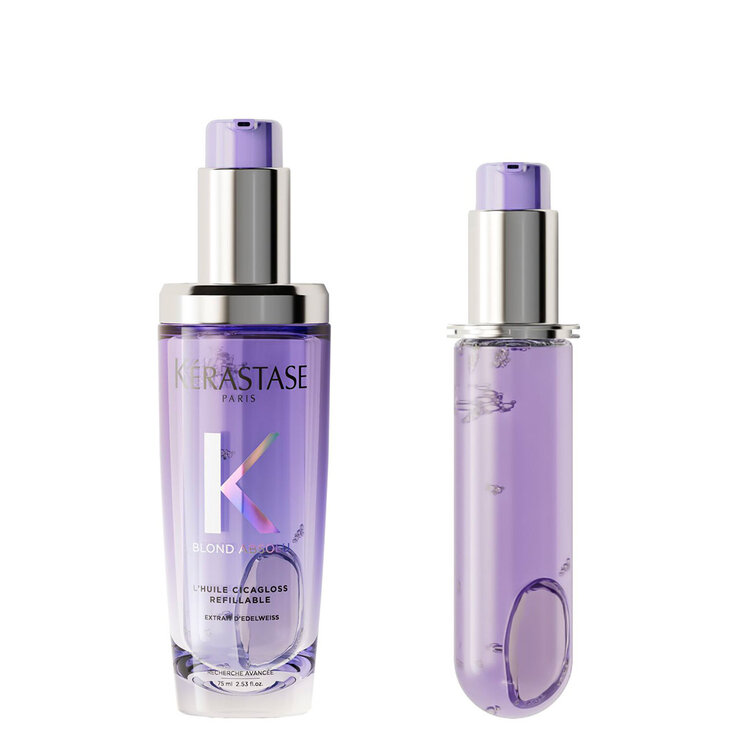 KÉRASTASE Blond Absolu | Routine Rechargeable Cicagloss – Duo d’huiles réparatrices et protectrices pour cheveux blonds