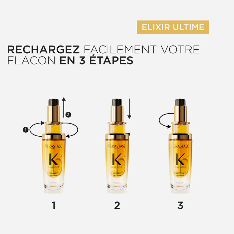 KÉRASTASE Elixir Ultime | Routine Capillaire | Duo Rechargeable Soins D’Huiles – Nutrition, brillance et contrôle des frisottis au quotidien