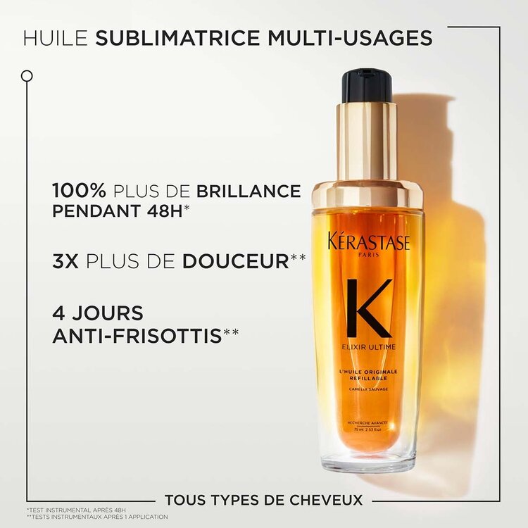KÉRASTASE Elixir Ultime | Routine Capillaire | Duo Rechargeable Soins D’Huiles – Nutrition, brillance et contrôle des frisottis au quotidien