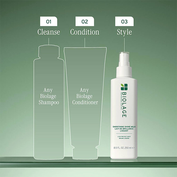 MATRIX Biolage | Styling | Smoothing Shine Milk (250 ml / 8.5 oz) – Frizz control, lightweight smoothness and shine