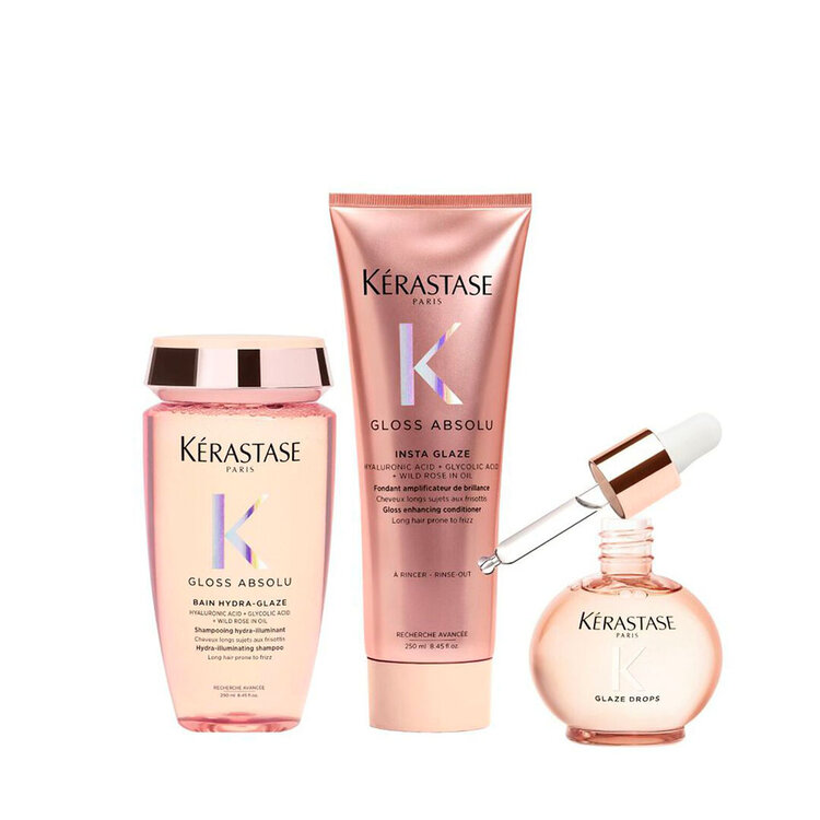 KÉRASTASE Gloss Absolu | Haircare Routine | Shine Care Set – Hydration, Gloss & Color Care