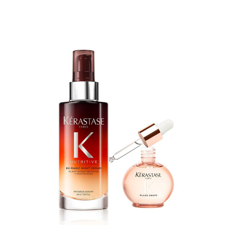 KÉRASTASE Haircare Routine | Wake-Up Glow Set | Intense Nutrition & Shine – Nourish, Smooth Frizz & Boost Gloss
