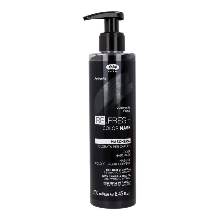 LISAP - RE.FRESH Masque Coloré pour Cheveux 250ml (8.45 oz) - Anthracite Foncé