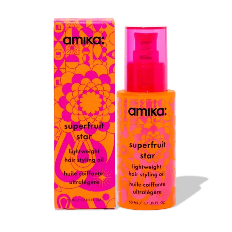 amika: Superfruit Star | Huile Coiffante Ultralégère – Lisse Les Frisottis, Booste la Brillance et Nourrit Sans Alourdir