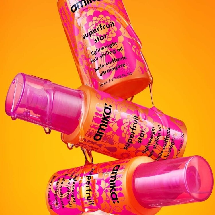 amika: Superfruit Star | Ultra-Light Styling Oil – Tames Frizz, Boosts Gloss and Nourishes Without Weight