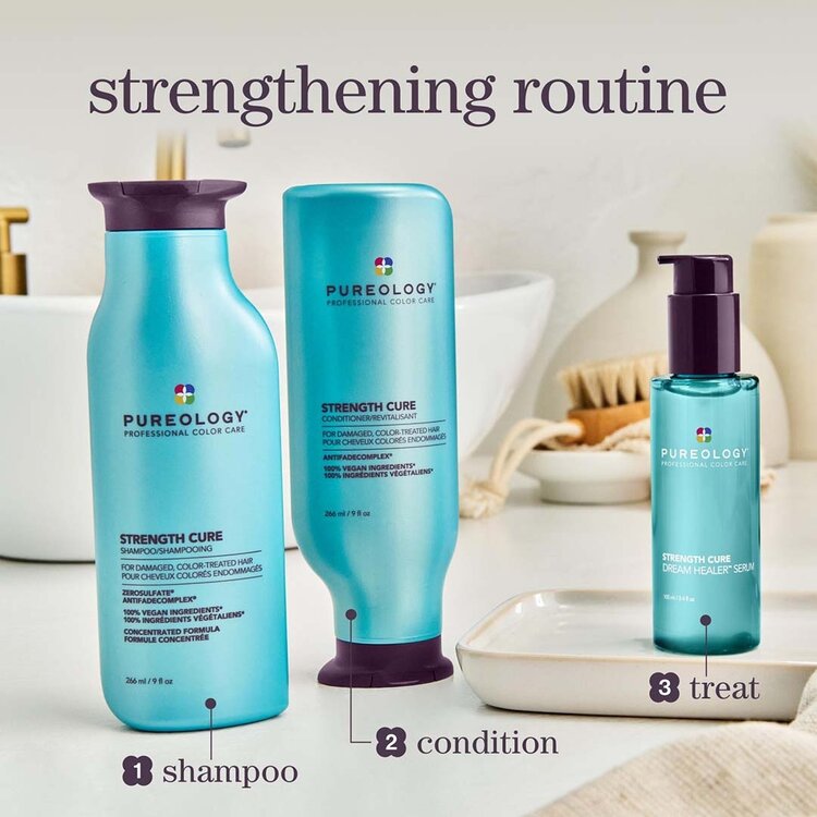 PUREOLOGY Strength Cure | Coffret Fêtes 2025 | Cheveux Endommagés — Force & Réparation