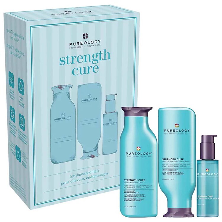 PUREOLOGY Strength Cure | Holiday Set 2025 | Damaged Hair — Strength & Repair