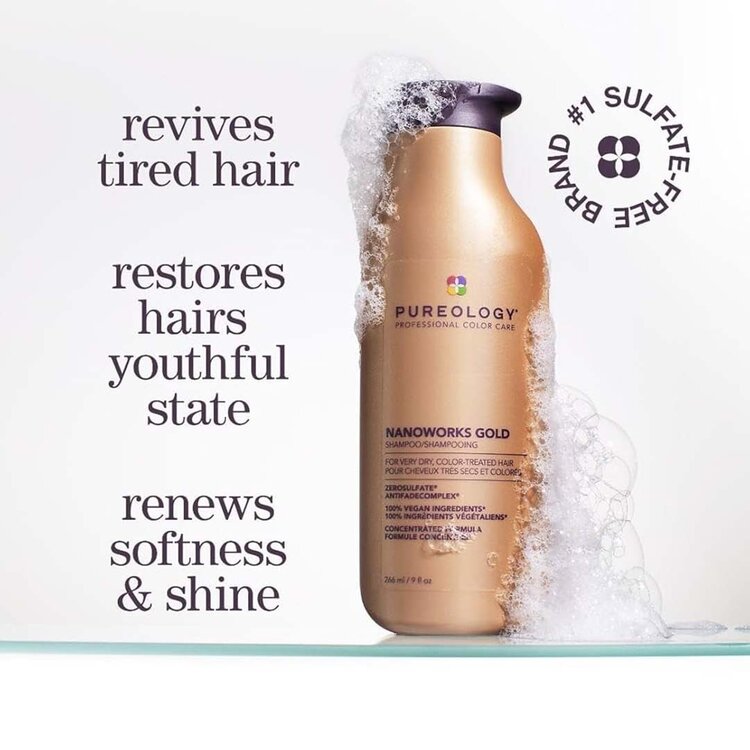 PUREOLOGY Nanoworks Gold | Coffret Fêtes 2025 | Cheveux Ternes & Très Secs — Nutrition & Éclat
