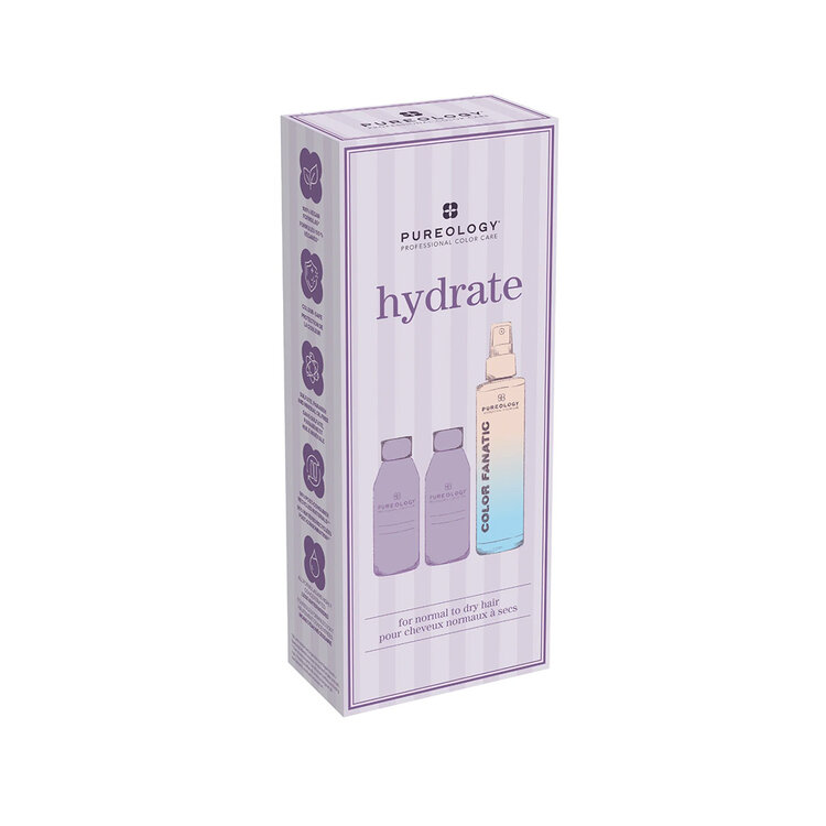 PUREOLOGY Hydrate | Coffret Fêtes 2025 | Cheveux Normaux à Secs — Douceur & Hydratation