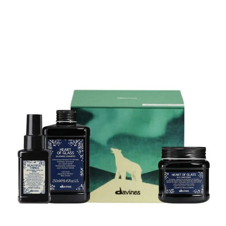 DAVINES Heart of Glass | Coffret Fêtes 2025 | Régions Polaires Mystérieuses — Soin Blondeur & Éclat