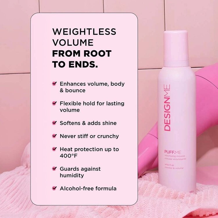 DESIGN.ME Ornements Puff.me | Mousse Volumisante | Coffret Fêtes 2025 — Corps, Tenue & Légèreté