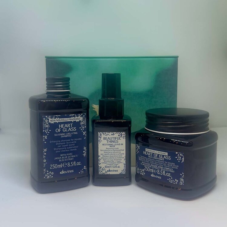 DAVINES Heart of Glass | Coffret Fêtes 2025 | Régions Polaires Mystérieuses — Soin Blondeur & Éclat