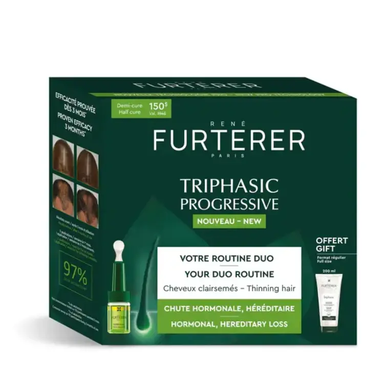 René FURTERER Paris Triphasic Progressive — Thinning Hair | Anti-Hair Loss Treatment (8 x 5.5ml/0.1oz)