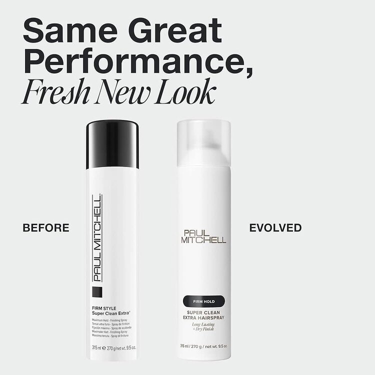 PAUL MITCHELL ***Firm Style | Finishing Spray Super Clean Extra  (315ml/9.5oz) – Maximum hold fast-drying finishing spray