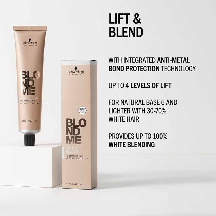 SCHWARZKOPF Blondme | Lift & Blend Lightening and Blending Cream (60 ml / 2.02 oz) – Gentle Lift With Grey Blending Technology