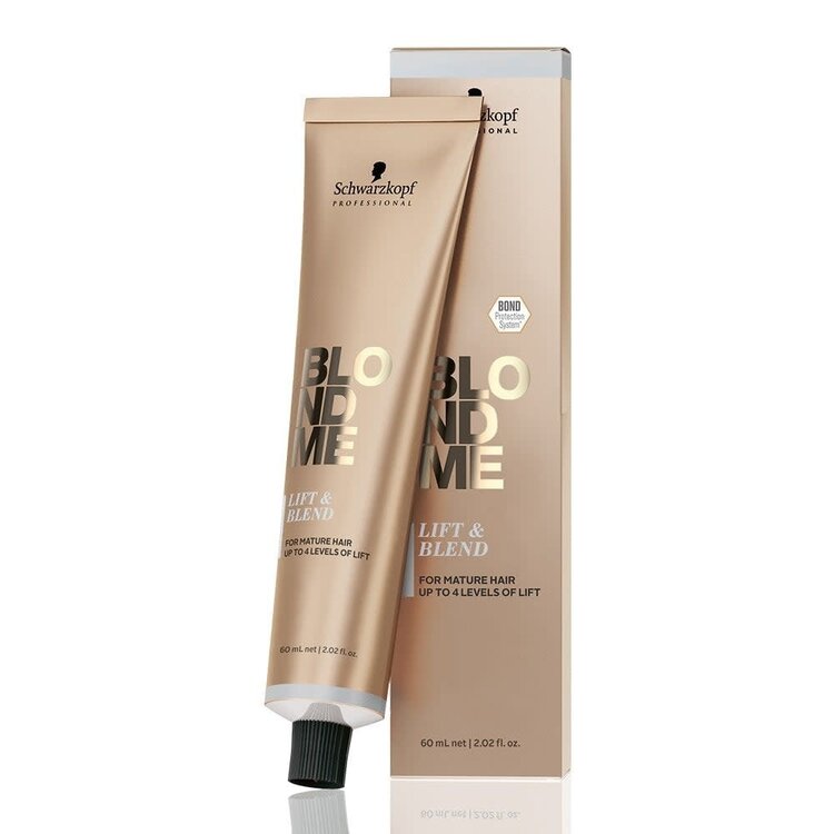 SCHWARZKOPF Blondme | Lift & Blend Crème Éclaircissante et Camouflage (60 ml / 2.02 oz) – Éclaircissement Doux pour Cheveux Matures