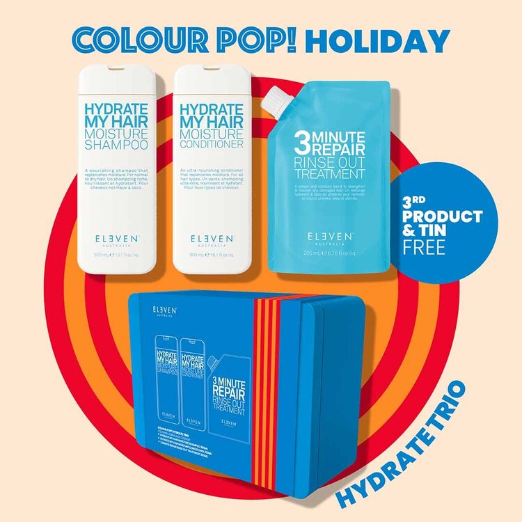 ELEVEN Australia Colour Pop! | Hydrate Trio |Coffrets | Fêtes 2025   – Coffret Hydratation + Réparation en Édition Limitée