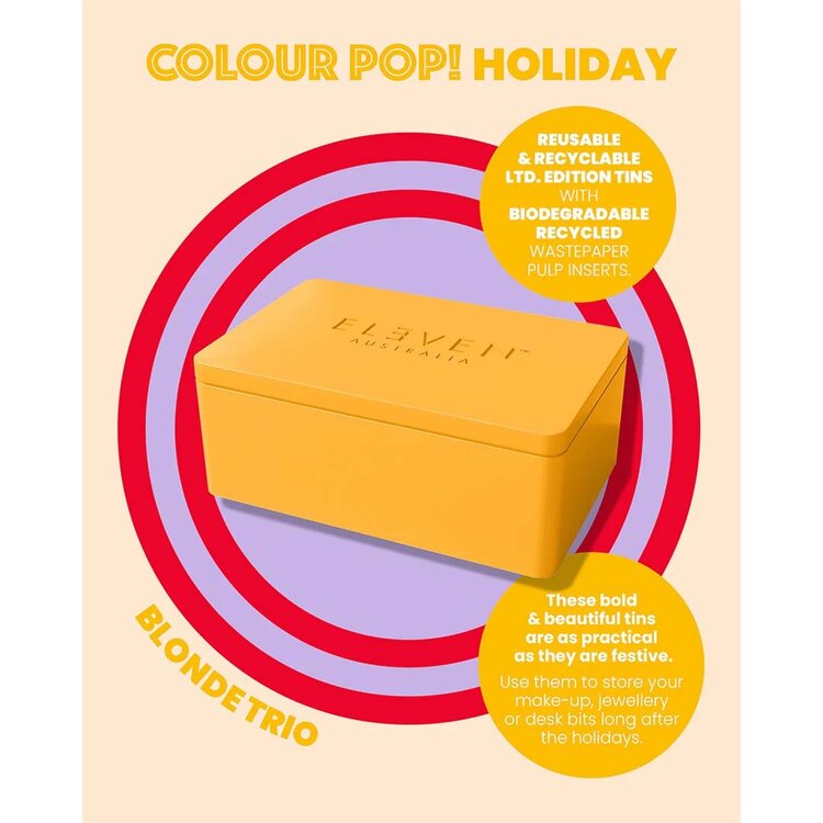ELEVEN Australia Colour Pop! | Trio pour Blond | Coffret Fêtes 2025 – Coffret éclat & neutralisation pour blonds lumineux