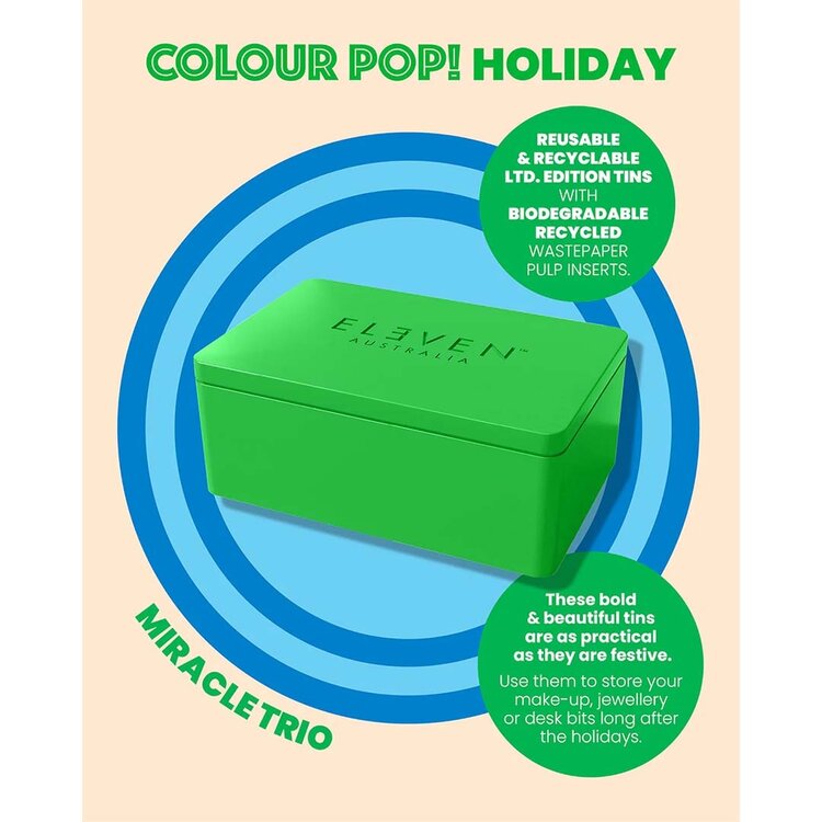 ELEVEN Australia Colour Pop! | Miracle Trio | Holidays Set 2025 – Hydrating & Detangling Set for Soft, Glossy Hair