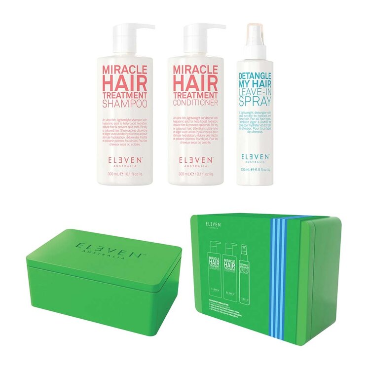 ELEVEN Australia Colour Pop! | Miracle Trio | Holidays Set 2025 – Hydrating & Detangling Set for Soft, Glossy Hair