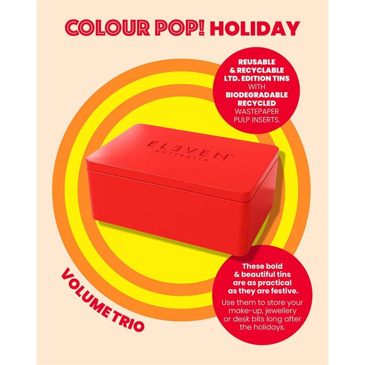 ELEVEN Australia Colour Pop! | Trio Volume | Coffret Fêtes 2025 – Coffret Densité & Corps Pour Un Volume Aérien