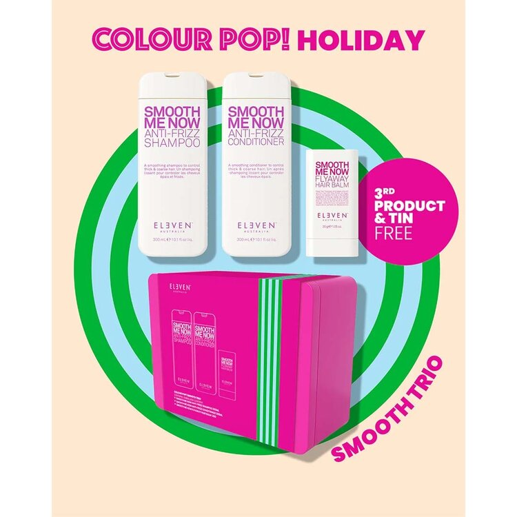 ELEVEN Australia Colour Pop! | Trio Lissant | Coffret Fêtes 2025 – Coffret Hydratant et Disciplinant Pour Cheveux Doux et Brillants